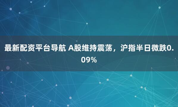 最新配资平台导航 A股维持震荡,沪指半日微跌0.09%